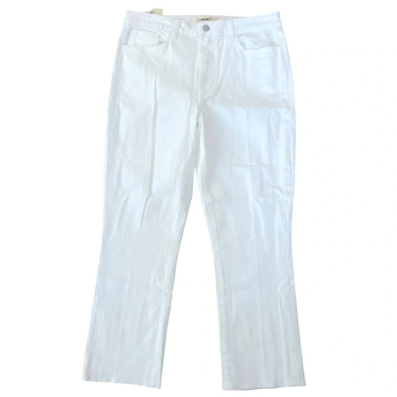 L’agence nadia high rise white cropped straight jeans size 31 new with tags - Picture 3 of 6